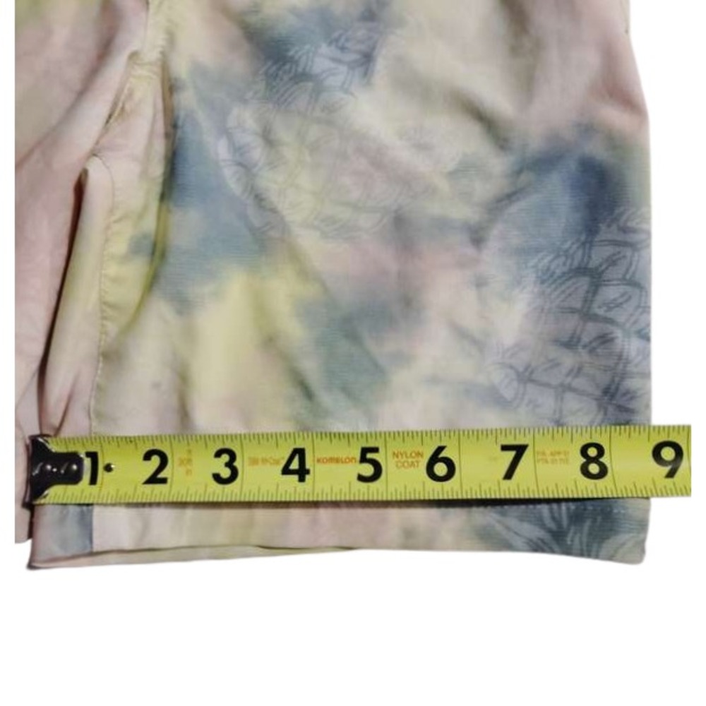 Blue Crown Mens Tie Dye Swim Trunks Shorts XL Pink Yellow Blue Elastic Waist - Picture 6 of 8